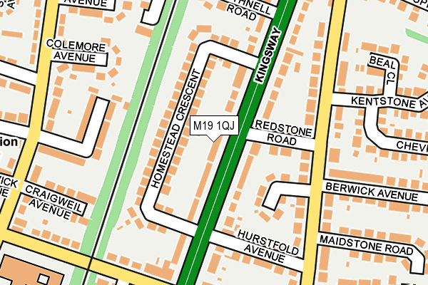 M19 1QJ map - OS OpenMap – Local (Ordnance Survey) M19 1QJ map - OS OpenMap – Local (Ordnance Survey)