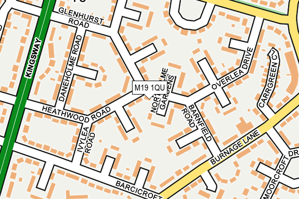 M19 1QU map - OS OpenMap – Local (Ordnance Survey) M19 1QU map - OS OpenMap – Local (Ordnance Survey)