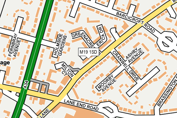 M19 1SD map - OS OpenMap – Local (Ordnance Survey) M19 1SD map - OS OpenMap – Local (Ordnance Survey)