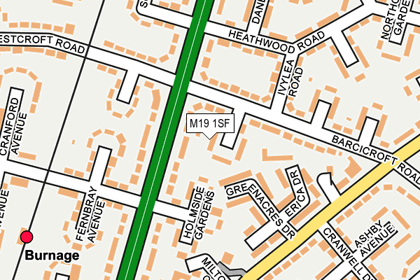 M19 1SF map - OS OpenMap – Local (Ordnance Survey) M19 1SF map - OS OpenMap – Local (Ordnance Survey)