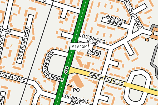 M19 1SP map - OS OpenMap – Local (Ordnance Survey) M19 1SP map - OS OpenMap – Local (Ordnance Survey)