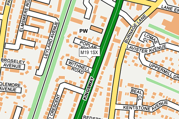M19 1SX map - OS OpenMap – Local (Ordnance Survey) M19 1SX map - OS OpenMap – Local (Ordnance Survey)