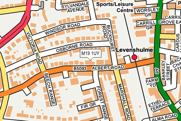 M19 1UY map - OS OpenMap – Local (Ordnance Survey) M19 1UY map - OS OpenMap – Local (Ordnance Survey)