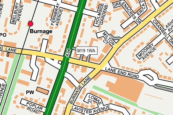 M19 1WA map - OS OpenMap – Local (Ordnance Survey) M19 1WA map - OS OpenMap – Local (Ordnance Survey)