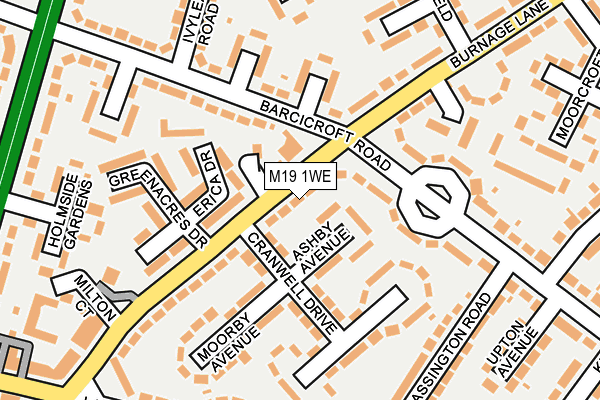 M19 1WE map - OS OpenMap – Local (Ordnance Survey) M19 1WE map - OS OpenMap – Local (Ordnance Survey)