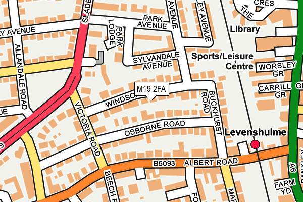 M19 2FA map - OS OpenMap – Local (Ordnance Survey) M19 2FA map - OS OpenMap – Local (Ordnance Survey)