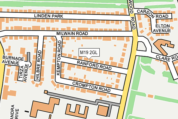 M19 2GL map - OS OpenMap – Local (Ordnance Survey) M19 2GL map - OS OpenMap – Local (Ordnance Survey)