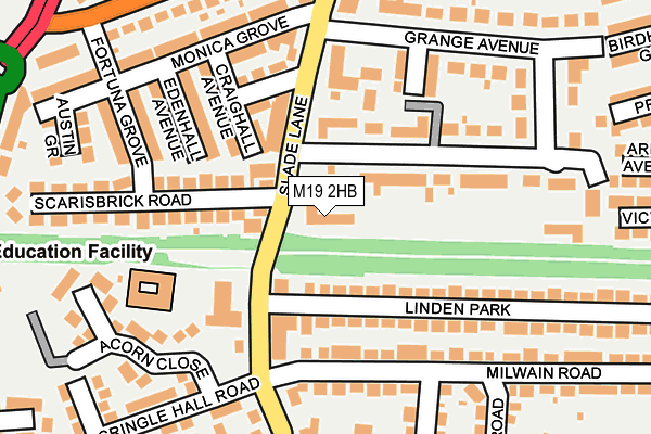 M19 2HB map - OS OpenMap – Local (Ordnance Survey) M19 2HB map - OS OpenMap – Local (Ordnance Survey)
