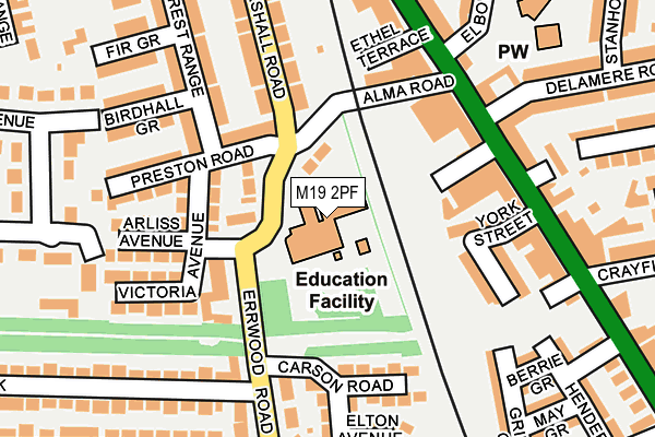 M19 2PF map - OS OpenMap – Local (Ordnance Survey) M19 2PF map - OS OpenMap – Local (Ordnance Survey)