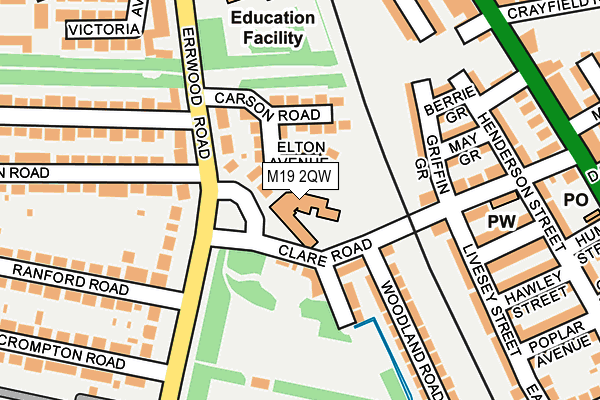 M19 2QW map - OS OpenMap – Local (Ordnance Survey) M19 2QW map - OS OpenMap – Local (Ordnance Survey)