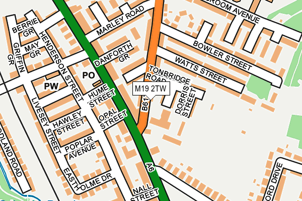 M19 2TW map - OS OpenMap – Local (Ordnance Survey) M19 2TW map - OS OpenMap – Local (Ordnance Survey)