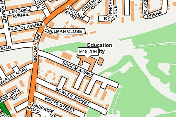 M19 2UH map - OS OpenMap – Local (Ordnance Survey)
