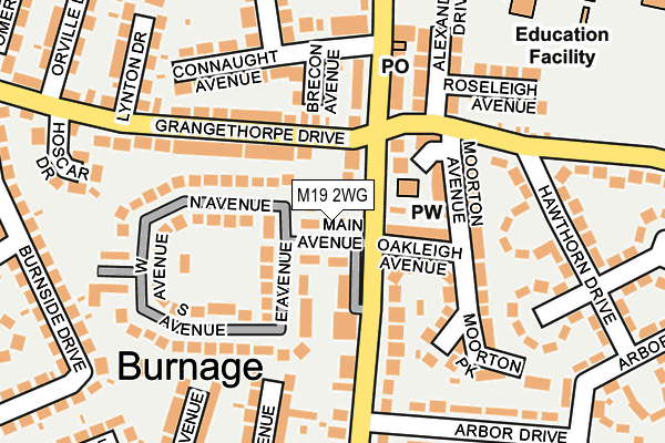 M19 2WG map - OS OpenMap – Local (Ordnance Survey) M19 2WG map - OS OpenMap – Local (Ordnance Survey)