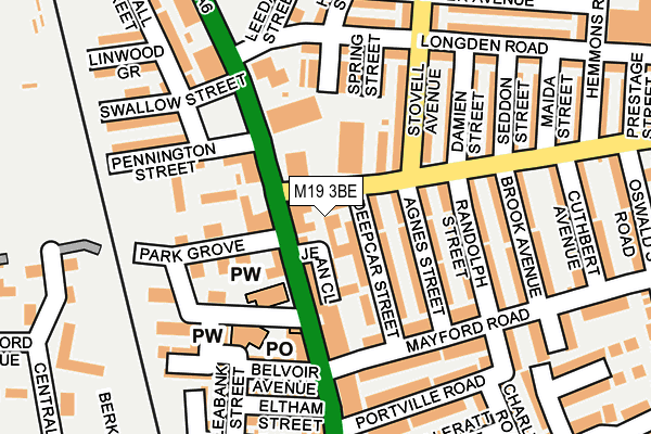 M19 3BE map - OS OpenMap – Local (Ordnance Survey) M19 3BE map - OS OpenMap – Local (Ordnance Survey)