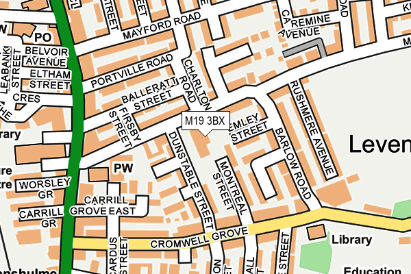 M19 3BX map - OS OpenMap – Local (Ordnance Survey) M19 3BX map - OS OpenMap – Local (Ordnance Survey)