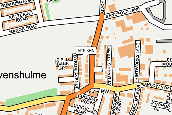 M19 3HN map - OS OpenMap – Local (Ordnance Survey) M19 3HN map - OS OpenMap – Local (Ordnance Survey)