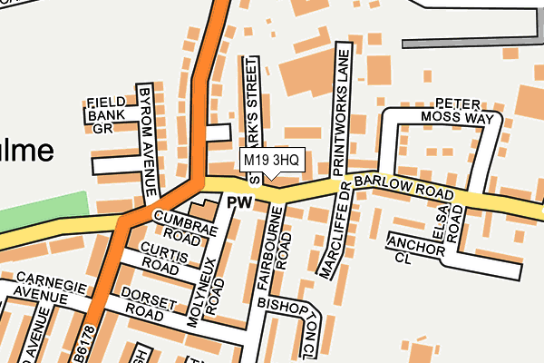 M19 3HQ map - OS OpenMap – Local (Ordnance Survey) M19 3HQ map - OS OpenMap – Local (Ordnance Survey)