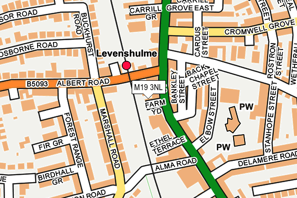 M19 3NL map - OS OpenMap – Local (Ordnance Survey) M19 3NL map - OS OpenMap – Local (Ordnance Survey)