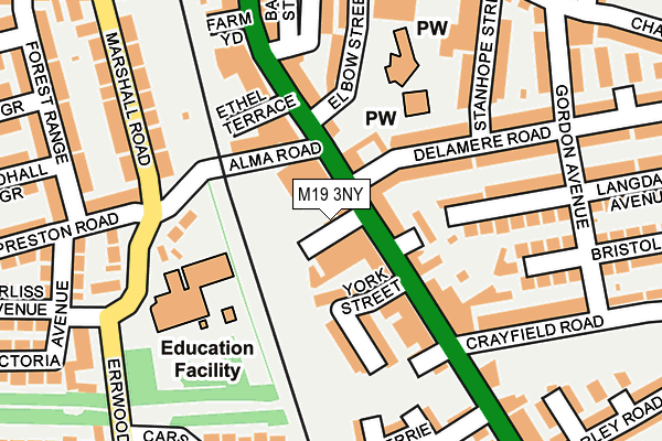 M19 3NY map - OS OpenMap – Local (Ordnance Survey) M19 3NY map - OS OpenMap – Local (Ordnance Survey)