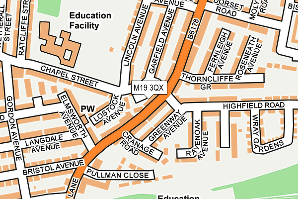 M19 3QX map - OS OpenMap – Local (Ordnance Survey) M19 3QX map - OS OpenMap – Local (Ordnance Survey)