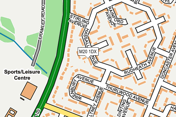 M20 1DX map - OS OpenMap – Local (Ordnance Survey) M20 1DX map - OS OpenMap – Local (Ordnance Survey)
