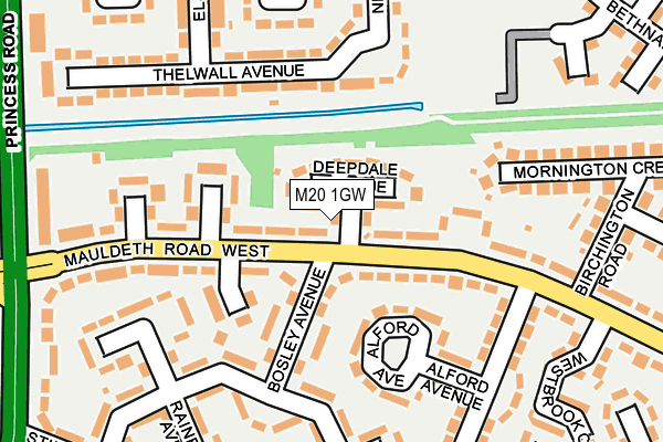 M20 1GW map - OS OpenMap – Local (Ordnance Survey) M20 1GW map - OS OpenMap – Local (Ordnance Survey)