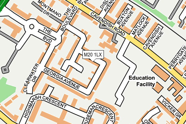 M20 1LX map - OS OpenMap – Local (Ordnance Survey) M20 1LX map - OS OpenMap – Local (Ordnance Survey)