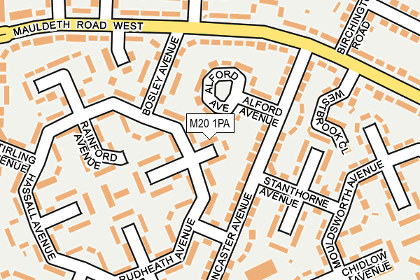 M20 1PA map - OS OpenMap – Local (Ordnance Survey) M20 1PA map - OS OpenMap – Local (Ordnance Survey)