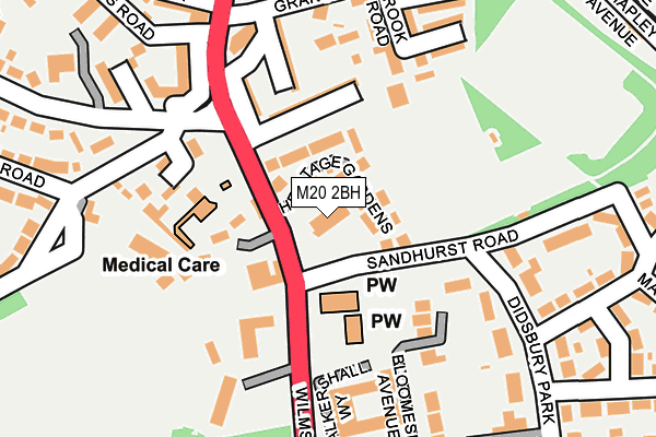 M20 2BH map - OS OpenMap – Local (Ordnance Survey) M20 2BH map - OS OpenMap – Local (Ordnance Survey)
