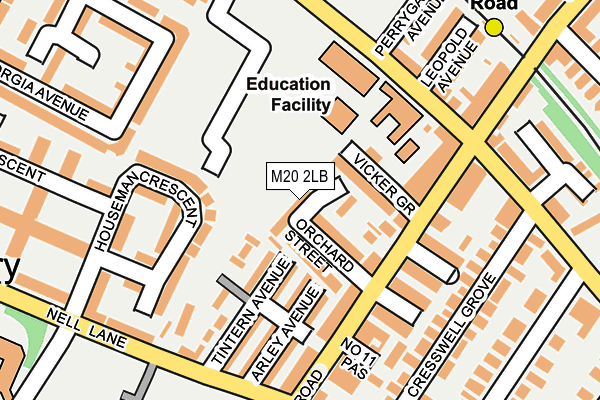 M20 2LB map - OS OpenMap – Local (Ordnance Survey) M20 2LB map - OS OpenMap – Local (Ordnance Survey)
