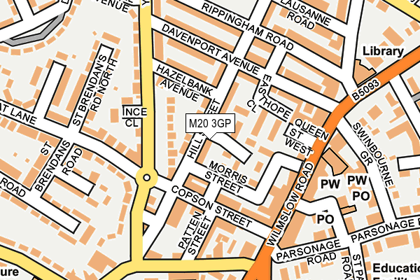 M20 3GP map - OS OpenMap – Local (Ordnance Survey) M20 3GP map - OS OpenMap – Local (Ordnance Survey)