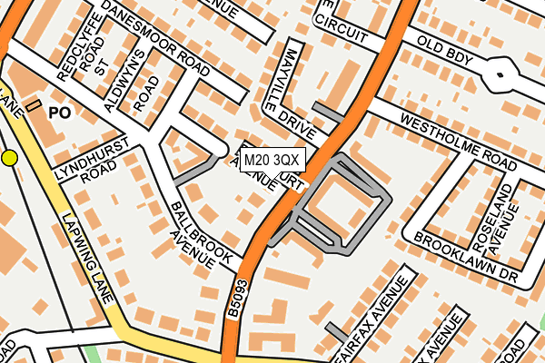 M20 3QX map - OS OpenMap – Local (Ordnance Survey) M20 3QX map - OS OpenMap – Local (Ordnance Survey)