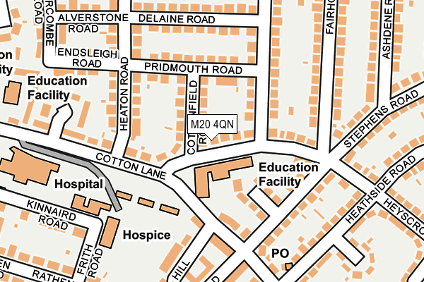 M20 4QN map - OS OpenMap – Local (Ordnance Survey) M20 4QN map - OS OpenMap – Local (Ordnance Survey)
