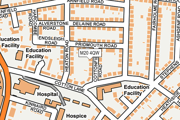 M20 4QW map - OS OpenMap – Local (Ordnance Survey) M20 4QW map - OS OpenMap – Local (Ordnance Survey)