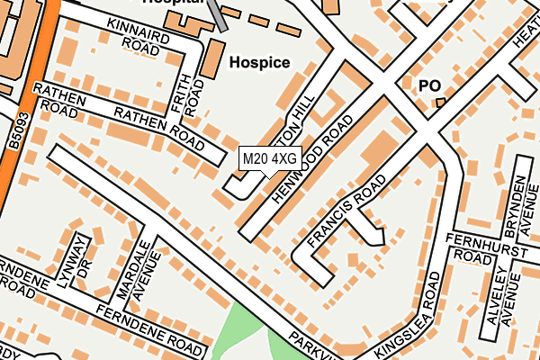 M20 4XG map - OS OpenMap – Local (Ordnance Survey) M20 4XG map - OS OpenMap – Local (Ordnance Survey)
