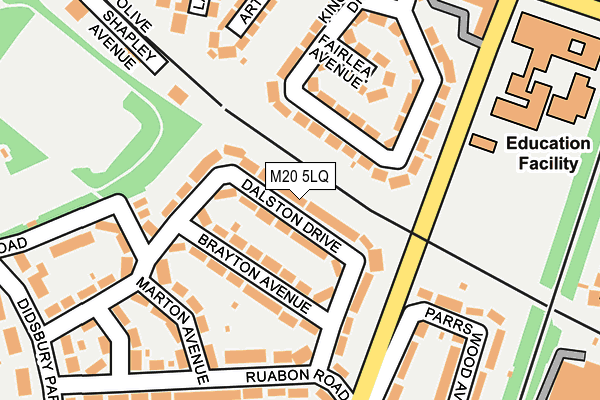 M20 5LQ map - OS OpenMap – Local (Ordnance Survey) M20 5LQ map - OS OpenMap – Local (Ordnance Survey)