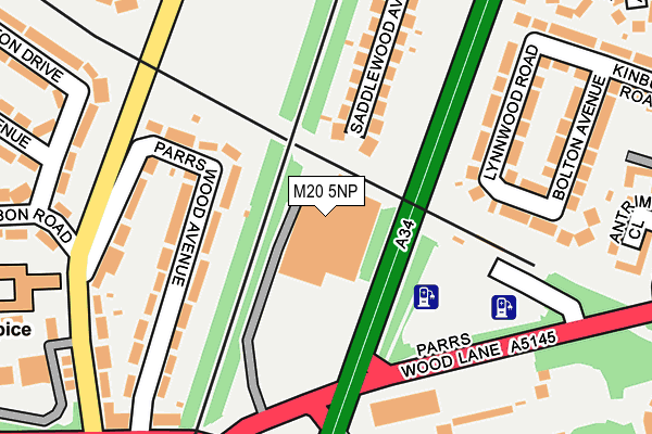 M20 5NP map - OS OpenMap – Local (Ordnance Survey) M20 5NP map - OS OpenMap – Local (Ordnance Survey)