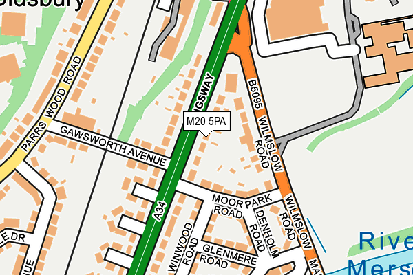 M20 5PA map - OS OpenMap – Local (Ordnance Survey) M20 5PA map - OS OpenMap – Local (Ordnance Survey)
