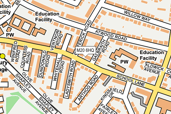 M20 6HQ map - OS OpenMap – Local (Ordnance Survey) M20 6HQ map - OS OpenMap – Local (Ordnance Survey)