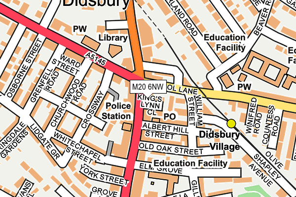 M20 6NW map - OS OpenMap – Local (Ordnance Survey) M20 6NW map - OS OpenMap – Local (Ordnance Survey)