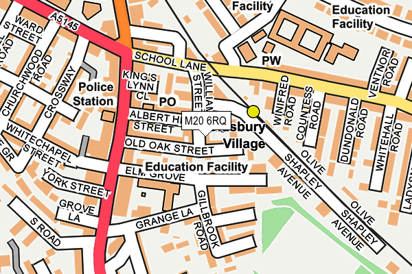 M20 6RQ map - OS OpenMap – Local (Ordnance Survey)
