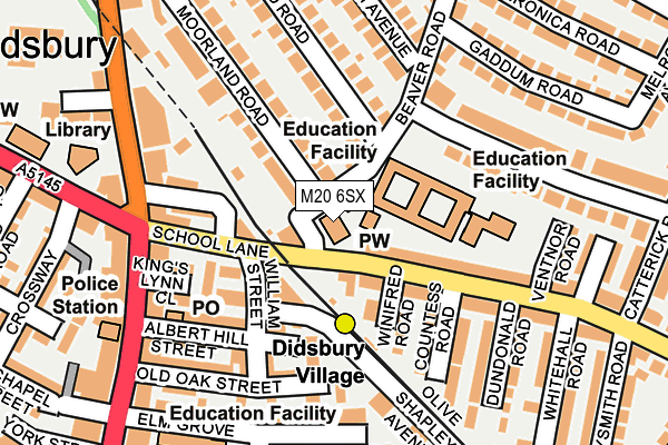 M20 6SX map - OS OpenMap – Local (Ordnance Survey)