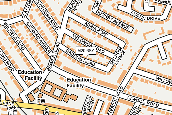M20 6SY map - OS OpenMap – Local (Ordnance Survey) M20 6SY map - OS OpenMap – Local (Ordnance Survey)