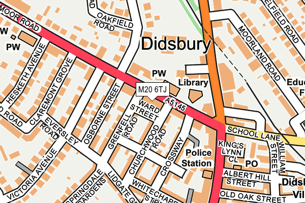 M20 6TJ map - OS OpenMap – Local (Ordnance Survey)