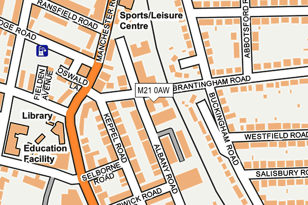 M21 0AW map - OS OpenMap – Local (Ordnance Survey) M21 0AW map - OS OpenMap – Local (Ordnance Survey)