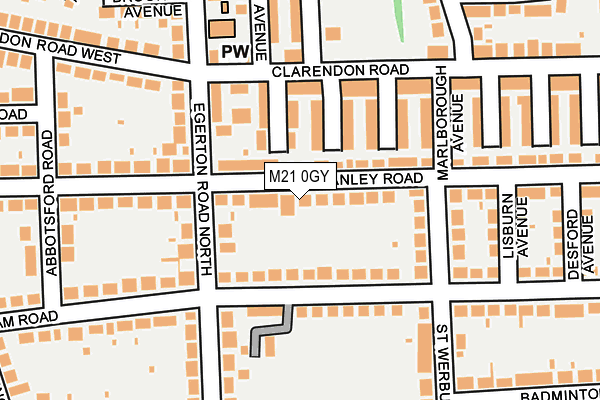 M21 0GY map - OS OpenMap – Local (Ordnance Survey) M21 0GY map - OS OpenMap – Local (Ordnance Survey)