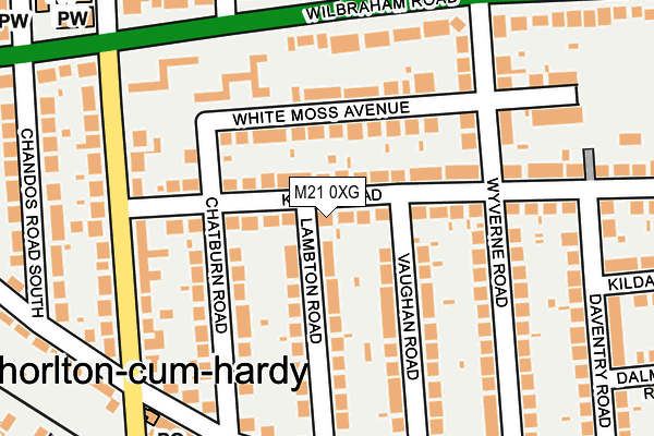 M21 0XG map - OS OpenMap – Local (Ordnance Survey) M21 0XG map - OS OpenMap – Local (Ordnance Survey)