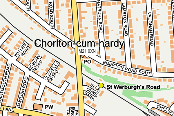 M21 0XN map - OS OpenMap – Local (Ordnance Survey) M21 0XN map - OS OpenMap – Local (Ordnance Survey)