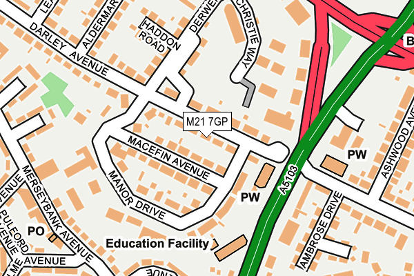 M21 7GP map - OS OpenMap – Local (Ordnance Survey) M21 7GP map - OS OpenMap – Local (Ordnance Survey)
