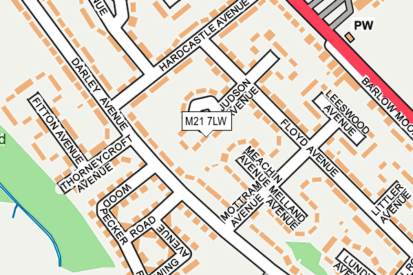 M21 7LW map - OS OpenMap – Local (Ordnance Survey) M21 7LW map - OS OpenMap – Local (Ordnance Survey)